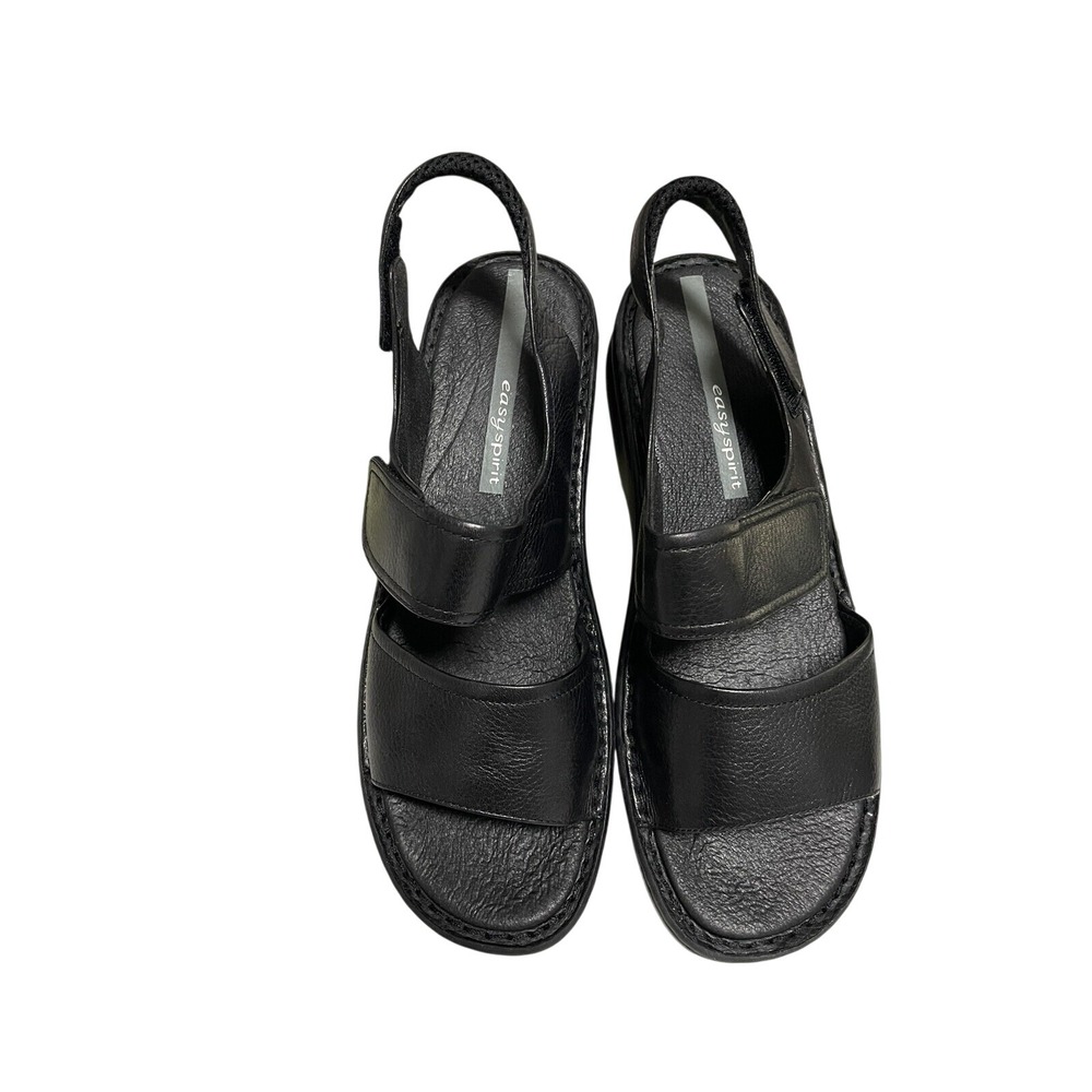 Easy Spirit Anti Gravity‎ Black Strap Leather Sandal Sz 10 M New in Box